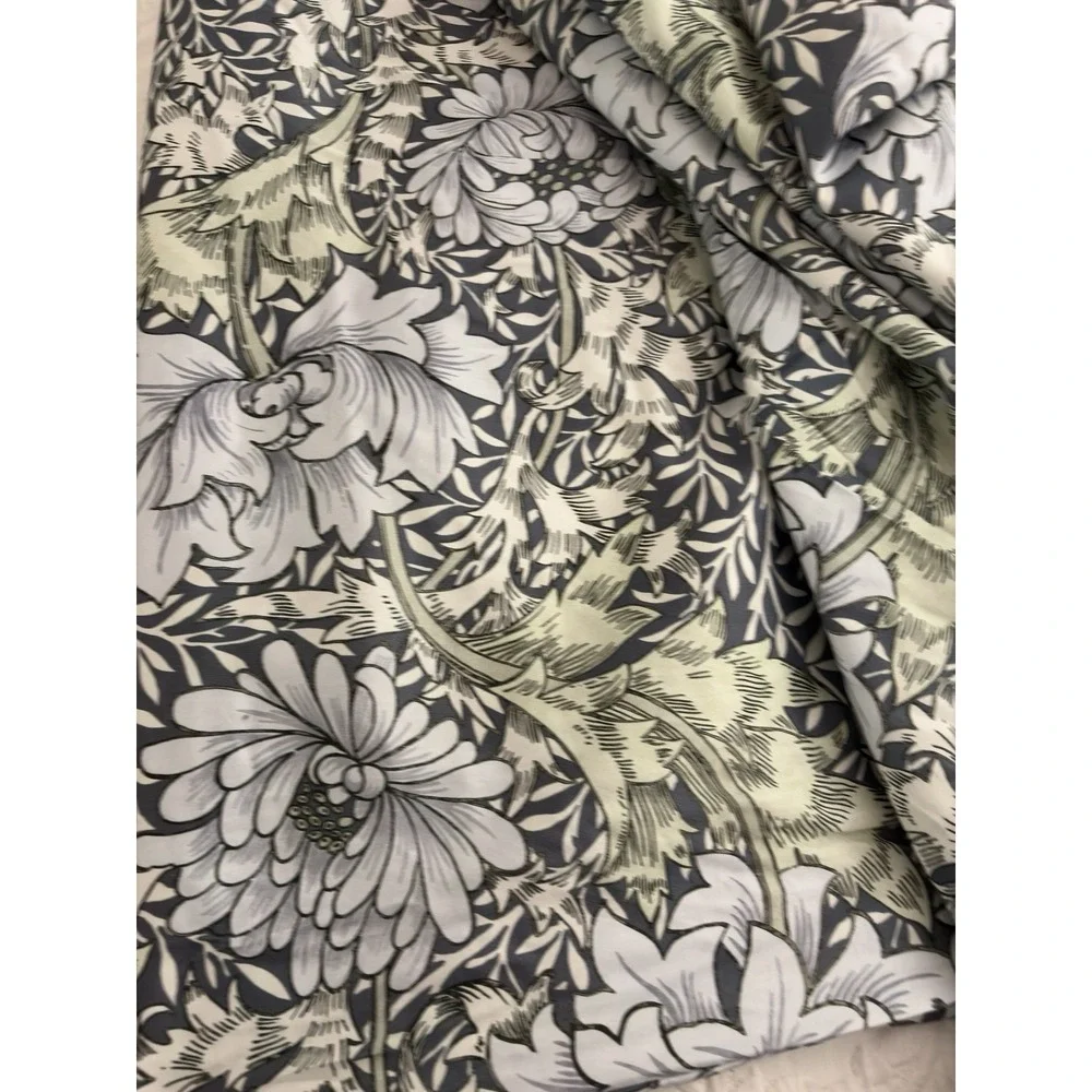 William Morris Home Chrysanthemum Sea Blue Queen Duvet Cover 90x90 100% Cotton